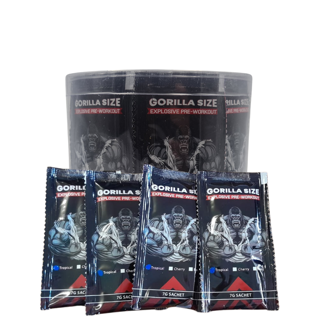 Gorilla Size Pre-Workout 7g x 50 Sachets - Tropical