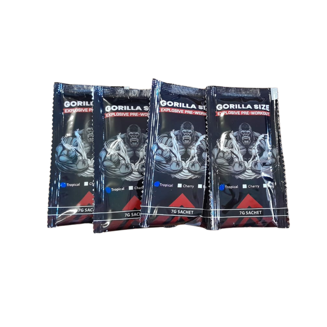 Gorilla Size Pre-Workout 7g x 50 Sachets - Tropical - Image 2